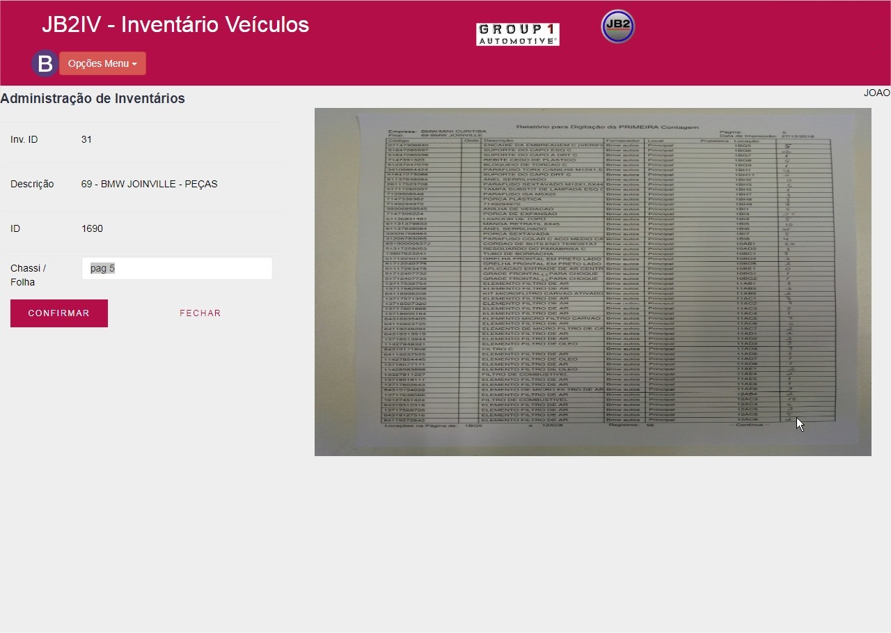 Digitação e conferência de peças